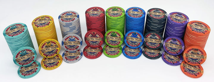 The 2nd Amendment Ceramic Poker Chip - Full Set Overhead