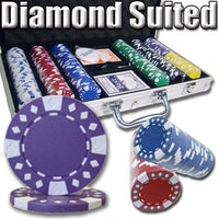 Diamond Suited 12.5 Gram ABS Poker Chips in Standard Aluminum Case - 300 Ct.