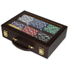 Diamond Suited 12.5 Gram ABS Poker Chips in Wood Walnut Case - 300 Ct.