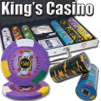 King&#039;s Casino 14 Gram Clay Poker Chips in Standard Aluminum Case - 300 Ct.
