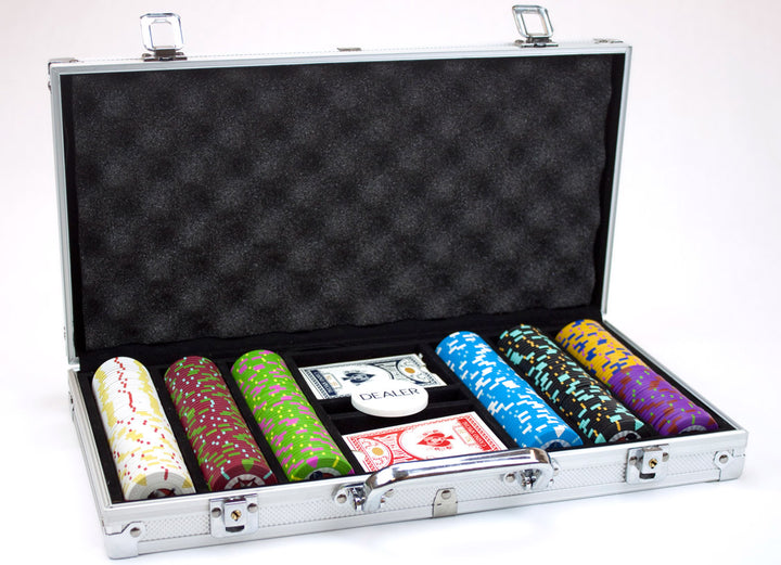 Rock &amp; Roll 13.5 Gram Clay Poker Chips in Standard Aluminum Case - 300 Ct.