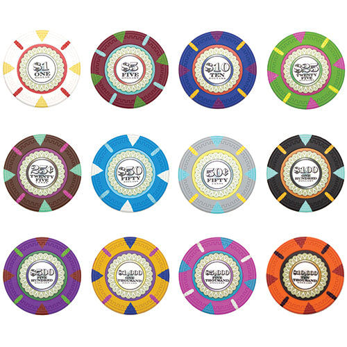 The Mint 13.5 Gram Clay Poker Chips in Standard Aluminum Case - 300 Ct.