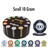 Scroll 10 Gram Ceramic Poker Chips in Wood Carousel - 300 Ct.
