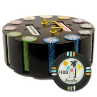 Desert Heat 13.5 Gram Clay Poker Chips in Wood Carousel - 300 Ct.