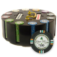 Bluff Canyon 13.5 Gram Clay Poker Chips in Wood Carousel - 300 Ct.