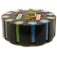 Bluff Canyon 13.5 Gram Clay Poker Chips in Wood Carousel - 300 Ct.