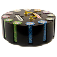 Desert Heat 13.5 Gram Clay Poker Chips in Wood Carousel - 300 Ct.