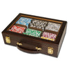 Las Vegas 14 Gram Clay Poker Chips in Wood Walnut Case - 300 Ct.