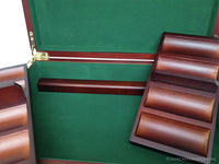 Interior View of  300 Capacity Custom Printed Mahigany Wood Poker Case
