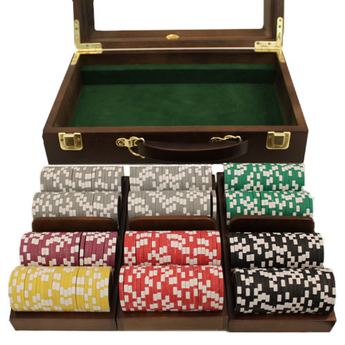 300 Capacity Walnut See Thru Wooden Poker Chip Case