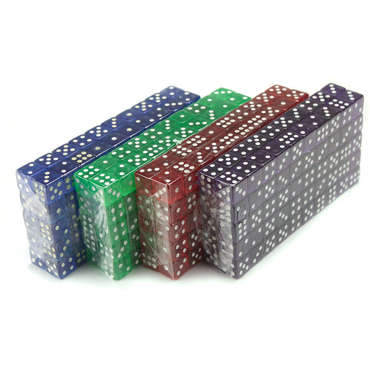 400 Ct. 16mm Dice - Red, Blue, Green, Purple