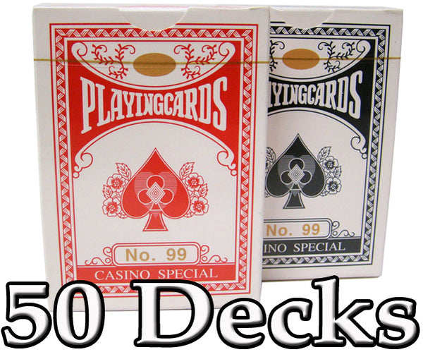 Unbranded Red Blue Poker Size Regular Index Playing Cards - QTY 50