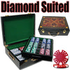 Diamond Suited 12.5 Gram ABS Poker Chips in Wood Hi Gloss Case - 500 Ct.