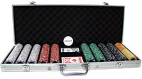 Coin Inlay 15 Gram Clay Poker Chips in Standard Aluminum Case - 500 Ct.