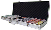 Las Vegas 14 Gram Clay Poker Chips in Standard Aluminum Case - 500 Ct.