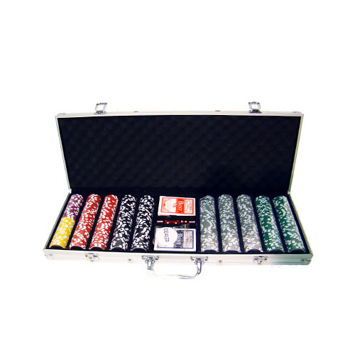 Las Vegas 14 Gram Clay Poker Chips in Standard Aluminum Case - 500 Ct.