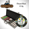 Desert Heat 13.5 Gram Clay Poker Chips in Standard Aluminum Case - 500 Ct.