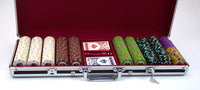 Rock &amp; Roll 13.5 Gram Clay Poker Chips in Black Aluminum Case - 500 Ct.
