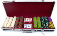 The Mint 13.5 Gram Clay Poker Chips in Black Aluminum Case - 500 Ct.