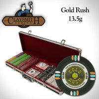 Gold Rush 13.5 Gram Clay Poker Chips in Black Aluminum Case - 500 Ct.