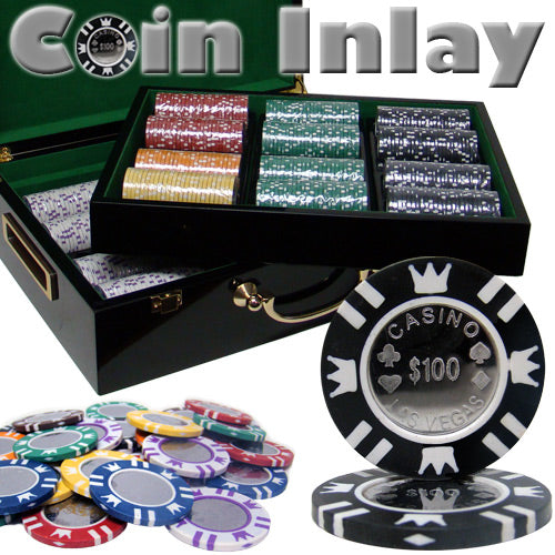 MRC 750-Piece Eclipse Casino Poker Chip Set With High-Gloss Wood Case, Cards & Dealer Button