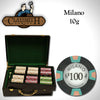 Milano 10 Gram Clay Poker Chips in Wood Hi Gloss Case - 500 Ct.