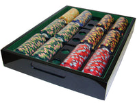 Nile Club 10 Gram Ceramic Poker Chips in Wood Hi Gloss Case - 500 Ct.