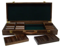 Milano 10 Gram Clay Poker Chips in Wood Walnut Case - 500 Ct.