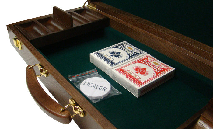 500 Capacity Walnut Wooden Poker Chip Case