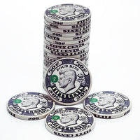 Dead Presidents Custom Ceramic Poker Chips - 50 cents gray