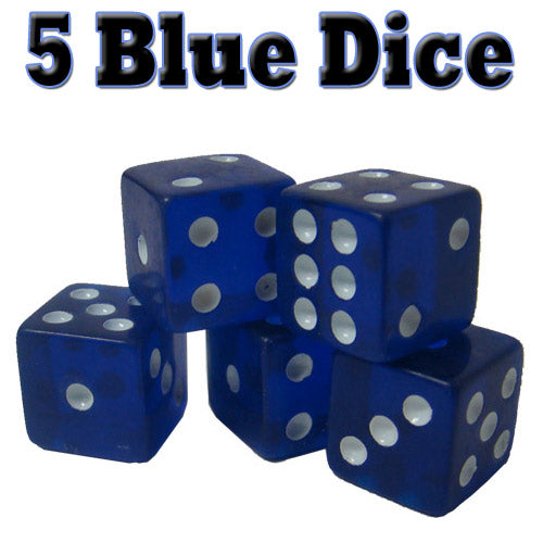 5 Blue Dice - 16 mm