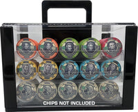 600 Capacity Acrylic Poker Chip Carrier With Trays Shown With Chips - Chips Not Included