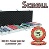 Scroll 10 Gram Ceramic Poker Chips in Aluminum Case - 600 Ct.