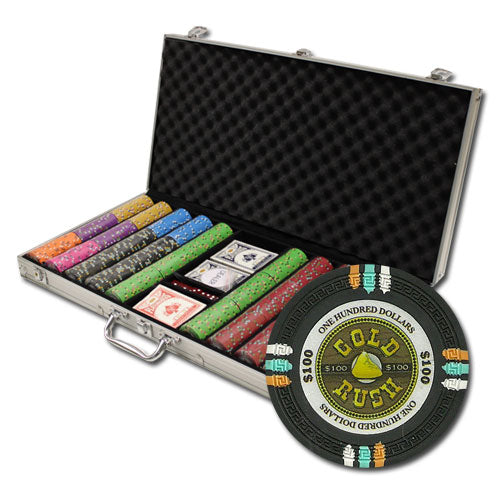 Gold Rush 13.5 Gram Clay Poker Chips in Aluminum Case - 750 Ct.