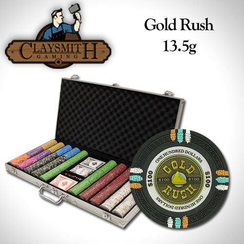 Gold Rush 13.5 Gram Clay Poker Chips in Aluminum Case - 750 Ct.