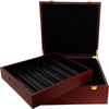 Interior View 750 Capacity Mahogany Wood Poker Case With Gold Color Fill 