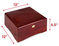 750 Capacity Glossy Wooden Mahogany Poker Chip Case - Dimensions