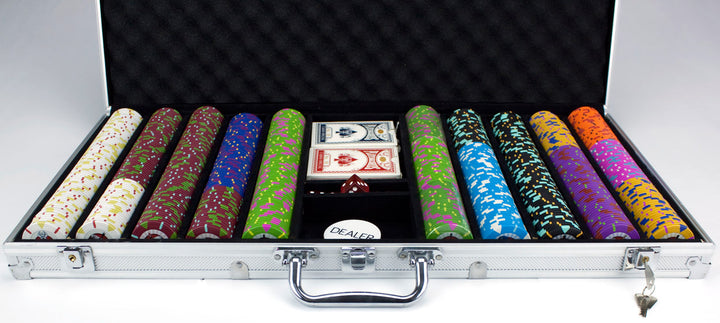Rock &amp; Roll 13.5 Gram Clay Poker Chips in Aluminum Case - 750 Ct.