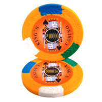 King's Casino 14 Gram Clay Poker Chips in Wood Carousel - 200 Ct.