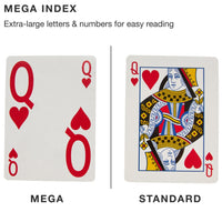 Naipes Mega Index de baja visión, 12 barajas (mezcla de rojo y azul)