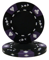 Ace King Suited 14 Gram Clay Poker Chips in Wood Hi Gloss Case - 500 Ct.