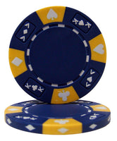 Fichas de póquer de arcilla Ace King Suited de 14 gramos en soporte acrílico - 1000 ct.