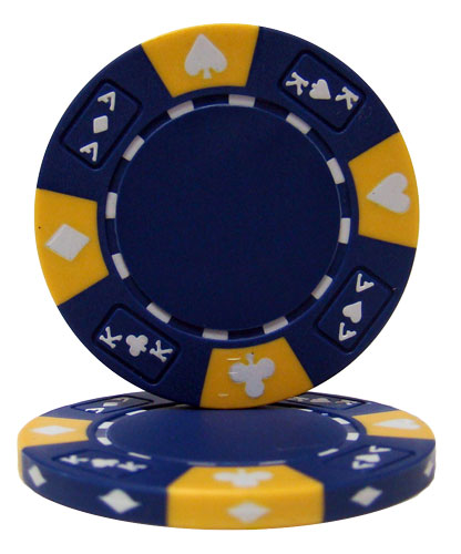 Ace King Suited 14 Gram Clay Poker Chips in Wood Walnut Case - 500 Ct.