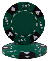 Fichas de póquer de arcilla Ace King Suited de 14 gramos en carrusel de madera - 200 ct.