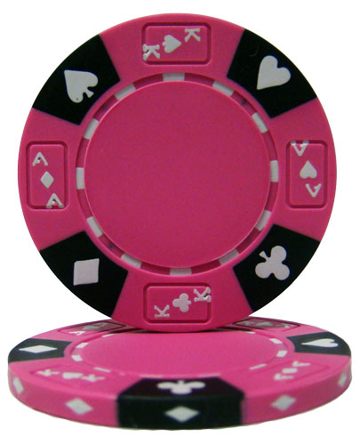 Ace King Suited 14 Gram Clay Poker Chips in Wood Mahogany Case - 750 Ct.