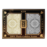Kem Arrow Black Gold Narrow Size Regular Index Double Deck Set 
