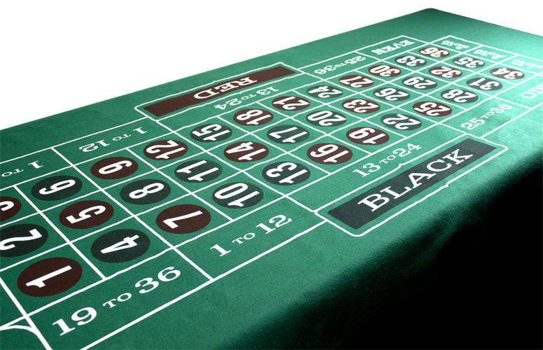 YUNAFFT Tabletop Felt Layout - Reversible Poker Game Mat, Craps And Roulette Design Felt | Blackjack And Texas Hold'em Table Cover, Green Fabric Mat
