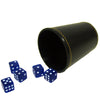 5 Blue 16mm Dice with Synthetic Leather Cup
