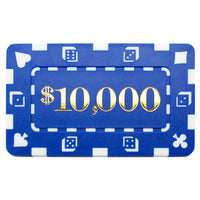 Rectangular $10000 Blue Poker Plaques - Qty 5