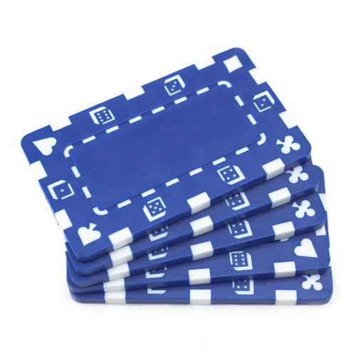 Rectangular Blank Blue Poker Plaques - Qty 5